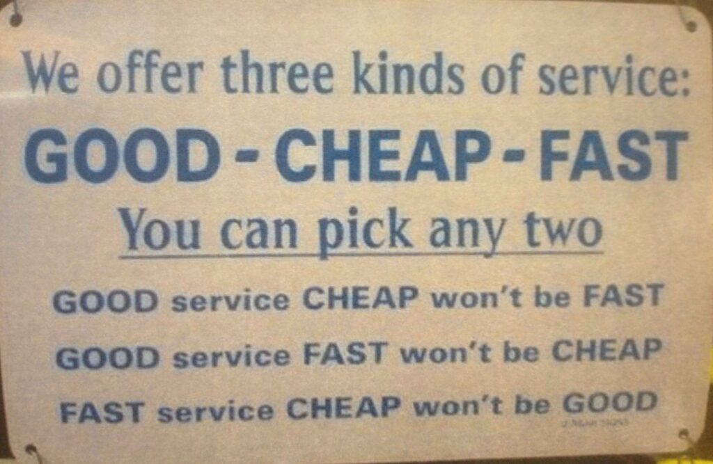 Service Good - Cheap - Fast