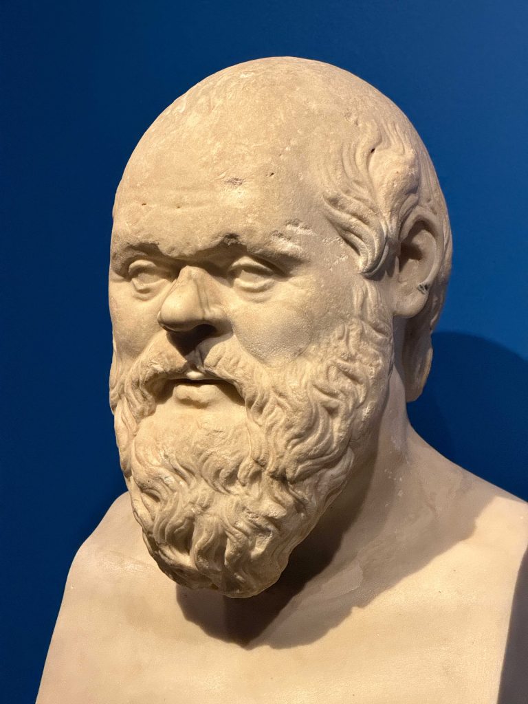 Socrate in museum oudheden in Leiden. Foto Ernest Keijzers